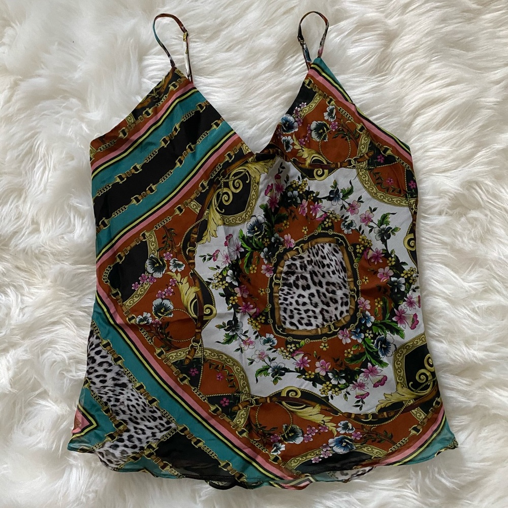 Lavender Brown Silk Tank Small